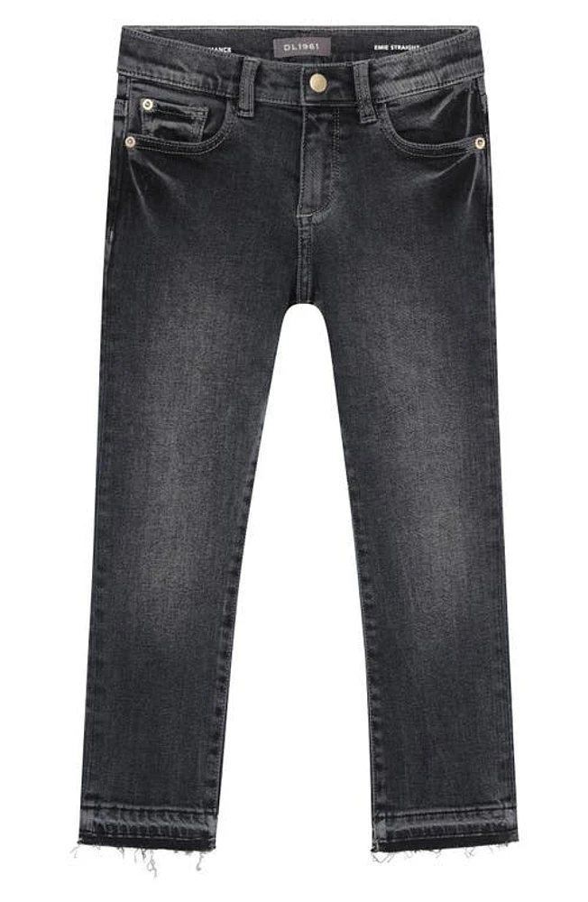 DL1961 Kids' Emie Release Hem Straight Leg Jeans Tornado (Performance) at Nordstrom,