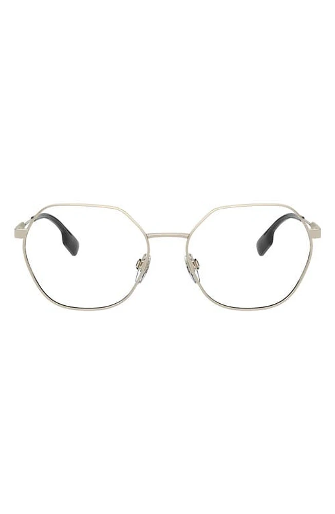 burberry 54mm Round Optical Glasses in Light Gold at Nordstrom