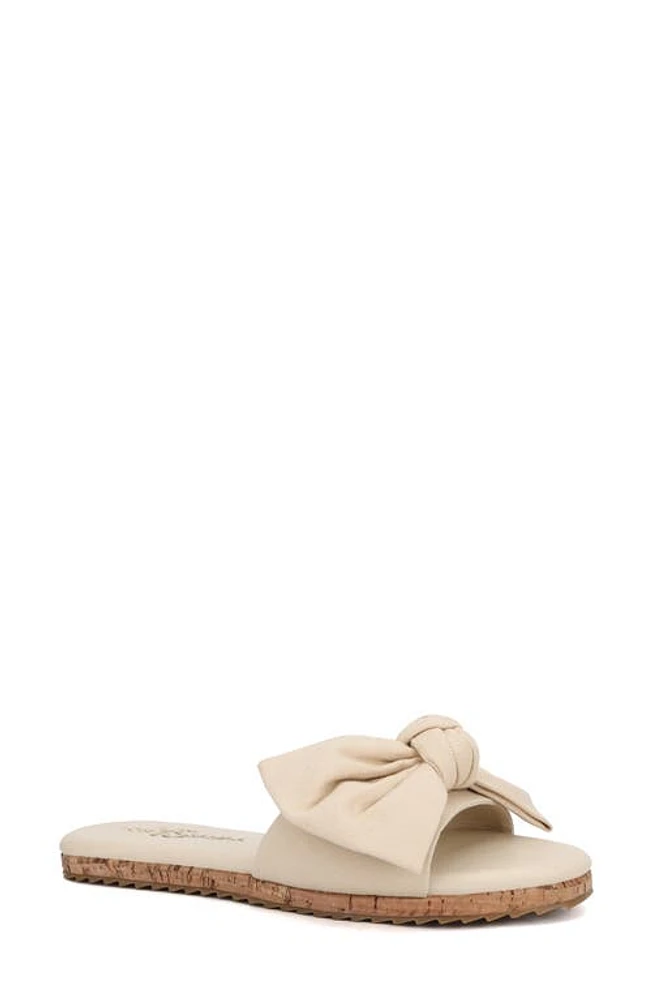 Yosi Samra Mila Bow Slide Sandal in Natural at Nordstrom, Size 5