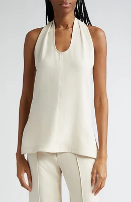 Proenza Schouler Miller Matte Crepe Halter Top Wheat at Nordstrom,