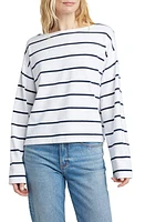 Faherty Rugby Stripe Organic Cotton Boat Neck T-Shirt at Nordstrom,