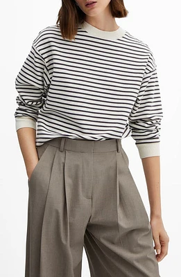 MANGO Stripe Sweatshirt Ecru at Nordstrom,