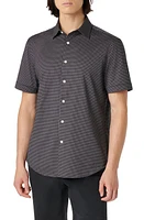 Bugatchi Miles OoohCotton Pin Dot Short Sleeve Button-Up Shirt at Nordstrom,