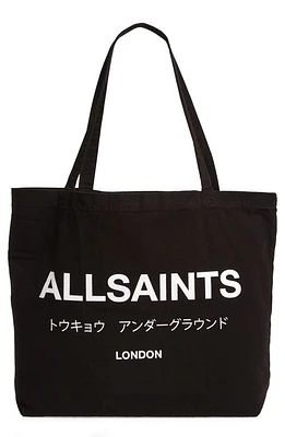 AllSaints Underground Tote in Black/Chalk at Nordstrom