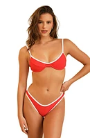 Dippin Daisys West Coast Underwire Top Poppy/white Rib at Nordstrom,