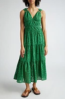 FARM Rio Monstera Corset Tiered Midi Dress in Green at Nordstrom, Size Xx-Small