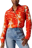 Equipment Essential Tie Dye Silk Shirt Fiery Red Multi at Nordstrom,