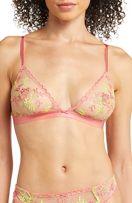 Etam Mimosa Embroidered Bralette Pink Multicolor at Nordstrom,