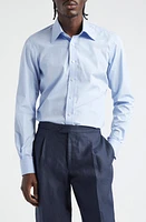 Thom Sweeney Stretch Poplin Button-Up Shirt Sky Blue at Nordstrom,