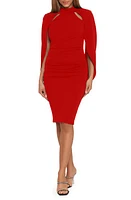 Betsy & Adam Cutout Long Sleeve Scuba Sheath Dress at Nordstrom,