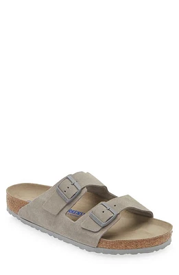 Birkenstock Arizona Soft Slide Sandal Stone Coin Suede at Nordstrom,