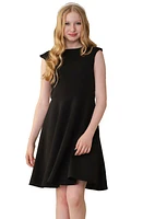 Un Deux Trois Kids' Cap Sleeve Skater Dress Black at Nordstrom,