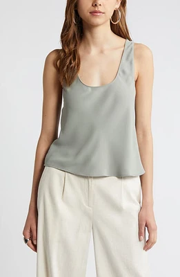 Open Edit Scoop Neck Woven Tank at Nordstrom,