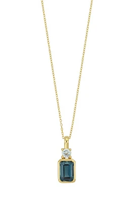 Bony Levy 14K Gold London Blue Topaz Pendant Necklace in 14K Yellow Gold at Nordstrom, Size 18