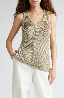 Stella McCartney Metallic Sweater Tank 8945 - Silver/Gold at Nordstrom,