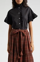 MILLE Vanessa Ruffle Detail Cotton Blouse at Nordstrom,