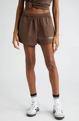 Sporty & Rich 1800 Health Cotton Disco Shorts Chocolate at Nordstrom,