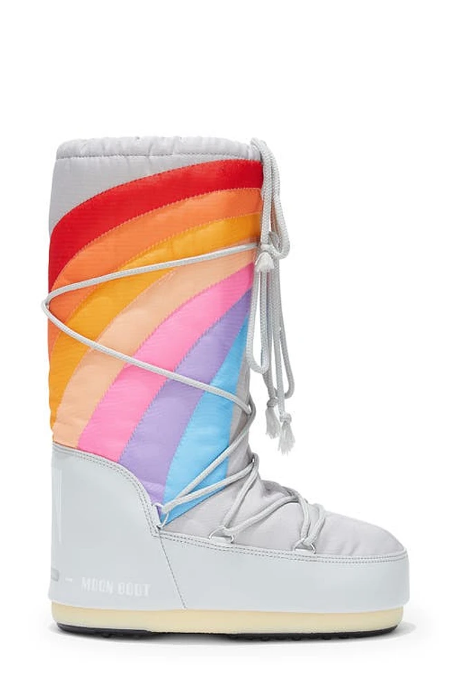 Moon Boot Icon Rainbow Waterproof Glacier/Blue-Red at Nordstrom,