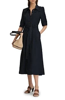 Reiss Malika Tie Waist Shirtdress in Navy at Nordstrom, Size 2 Us