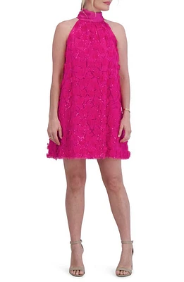 Eliza J Sequin Appliqué Shift Dress Hot Pink at Nordstrom,