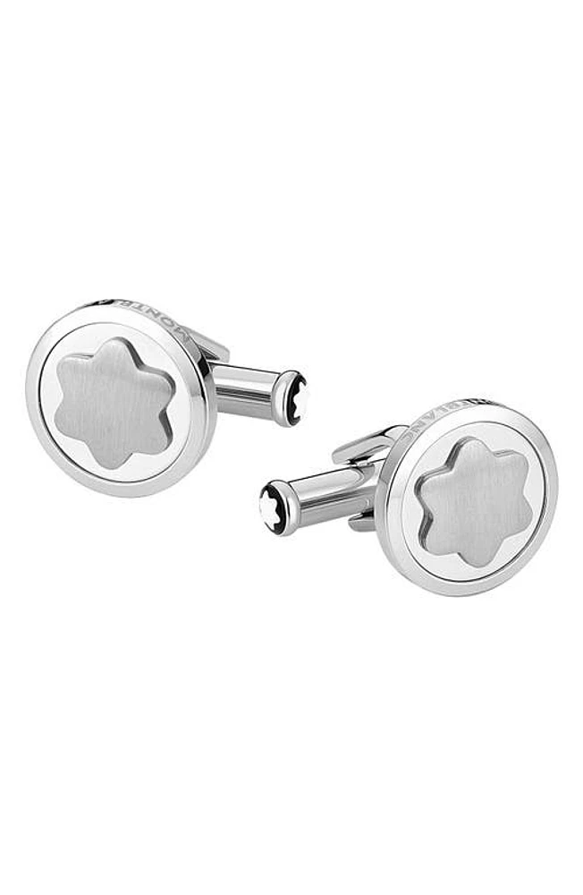 Montblanc Logo Star Cuff Links in Steel at Nordstrom