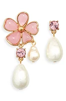 Oscar de la Renta Cloudy Mismatched Earrings in Pink at Nordstrom