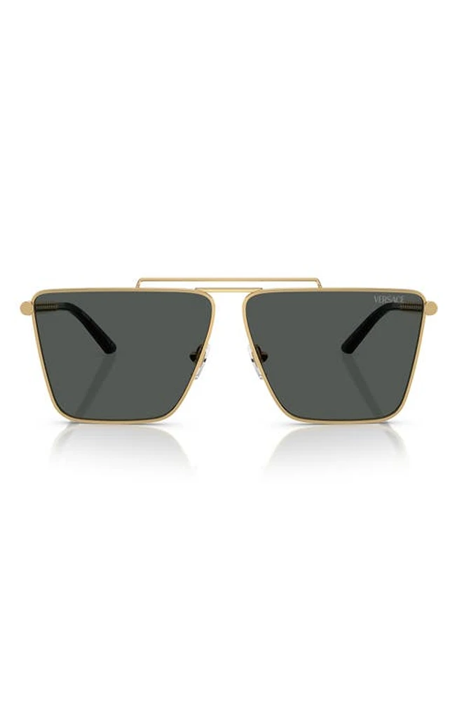 Versace 64mm Oversize Pillow Sunglasses in Gold at Nordstrom