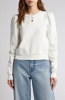 FRAME Femme Cotton Blend Henley Sweatshirt at Nordstrom,