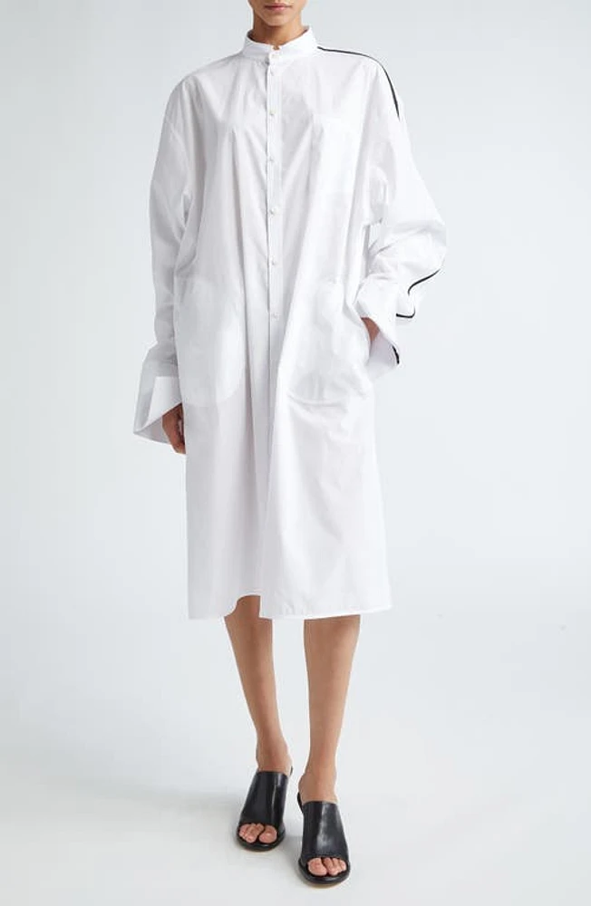 Peter Do Long Sleeve Cotton Poplin Shirtdress White at Nordstrom,