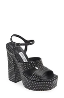 Jimmy Choo Ellison Studded Platform Sandal Black/Silver at Nordstrom,