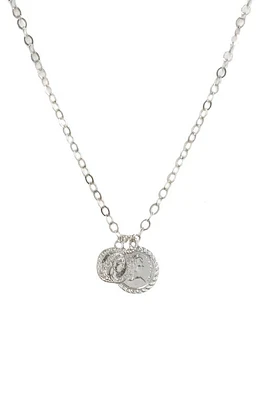 Ettika Double Coin Pendant Necklace in Silver at Nordstrom