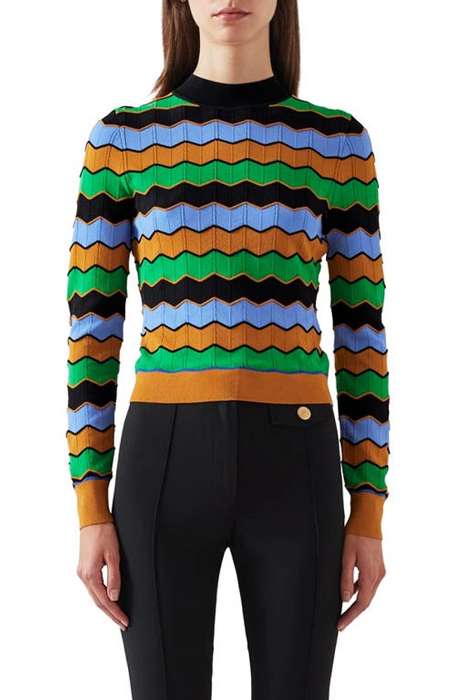 LK Bennett Elina Stripe Sweater Black Multi at Nordstrom,