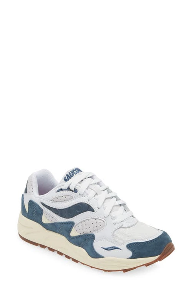 Saucony Grid Shadow 2 Ivy Prep Sneaker White/Navy at Nordstrom,