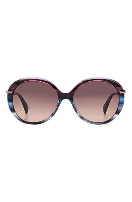 rag & bone 56mm Gradient Round Sunglasses in Violet Blue/Burgundy Shaded at Nordstrom