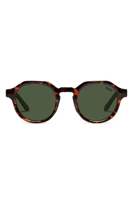 Quay Australia Another Round 48mm Polarized Round Sunglasses in Tortoise /Green Polarized at Nordstrom