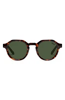 Quay Australia Another Round 48mm Polarized Round Sunglasses in Tortoise /Green Polarized at Nordstrom