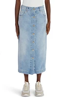 Moncler Cotton Denim Midi Skirt Rain Washed at Nordstrom, Us