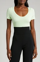 Nike Short Sleeve Rib Sweater Bodysuit at Nordstrom,