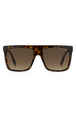 Marc Jacobs 57mm Flat Top Sunglasses in Havana /Brown Gradient at Nordstrom