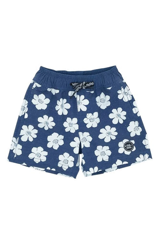 Feather 4 Arrow Kids' Bloom Volley Swim Trunks Navy at Nordstrom,