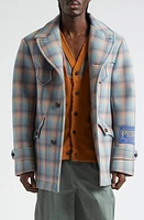 Maison Margiela x Pendleton Décortiqué Check Wool Coat in Pink Multi at Nordstrom, Size 40