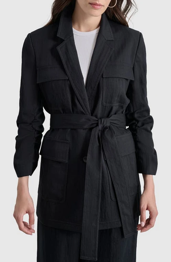 DKNY Weathered Twill Belted Jacket at Nordstrom,