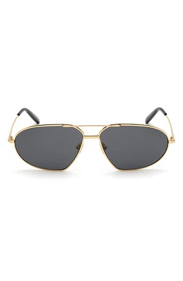 TOM FORD Bradford 63mm Oversize Pilot Sunglasses in Shiny Deep Gold /Smoke at Nordstrom