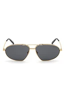 TOM FORD Bradford 63mm Oversize Pilot Sunglasses in Shiny Deep Gold /Smoke at Nordstrom