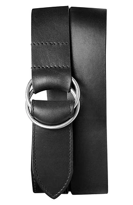 Shinola Double Ring Leather Belt in Black at Nordstrom, Size Small