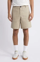 FRAME Patch Cotton Traveler Shorts Dark Beige at Nordstrom,