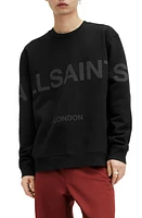 AllSaints Biggy Logo Graphic Sweatshirt Jet Black at Nordstrom,