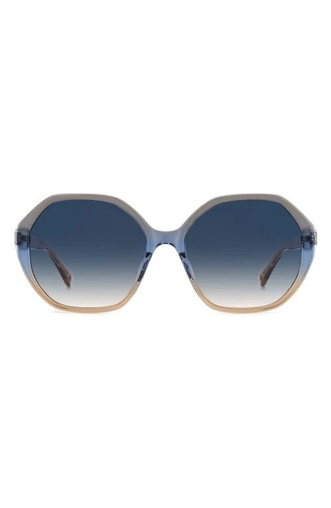 Kate Spade New York waverly 57mm gradient round sunglasses in Blue /Blue Grad Pink at Nordstrom