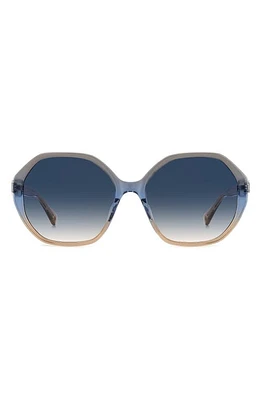 Kate Spade New York waverly 57mm gradient round sunglasses in Blue /Blue Grad Pink at Nordstrom