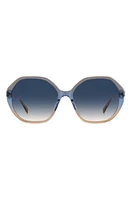 Kate Spade New York waverly 57mm gradient round sunglasses in Blue /Blue Grad Pink at Nordstrom